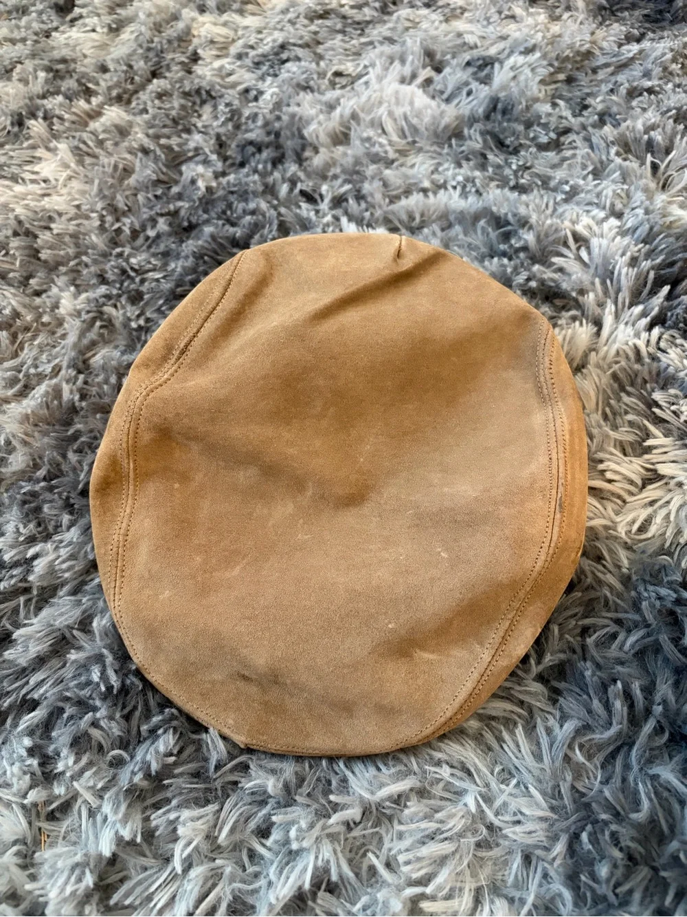 Vintage Country Gentleman Suede Leather Flat Cap Newsboy Driver Hat Tan Sz 7 1/8